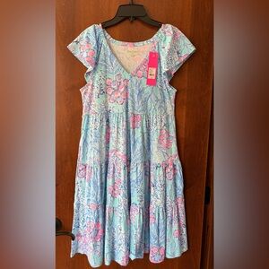 Lilly Pulitzer Women’s Dress in Blue and Pink Floral